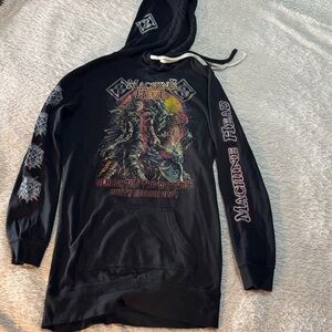 Machine Head Black Graphic Band Hoodie with Multicolor Print